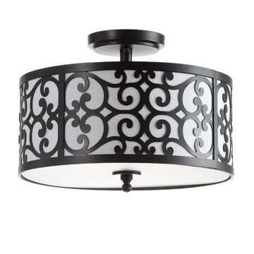 Katherine 15" Metal LED Semi Flush Mount - JONATHAN Y